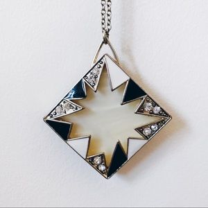 Black/gold/white diamond shaped necklace
